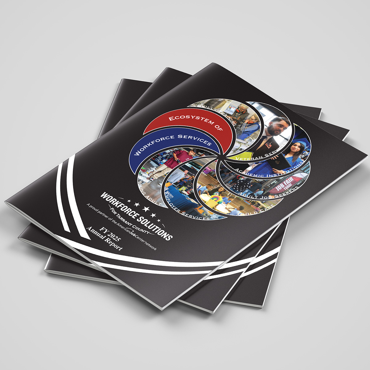 A stack of the 2025 Annual Reports